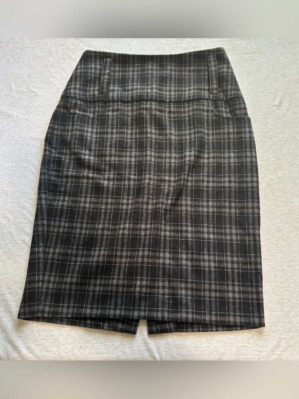 Maurices Wool Blend Plaid Academia Pencil Midi Skirt Size 4
